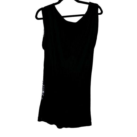 Kische Cowl Neck Sleeveless Sequined Wing Jersey Rayon Tank Top Black Medium - Picture 2 of 5